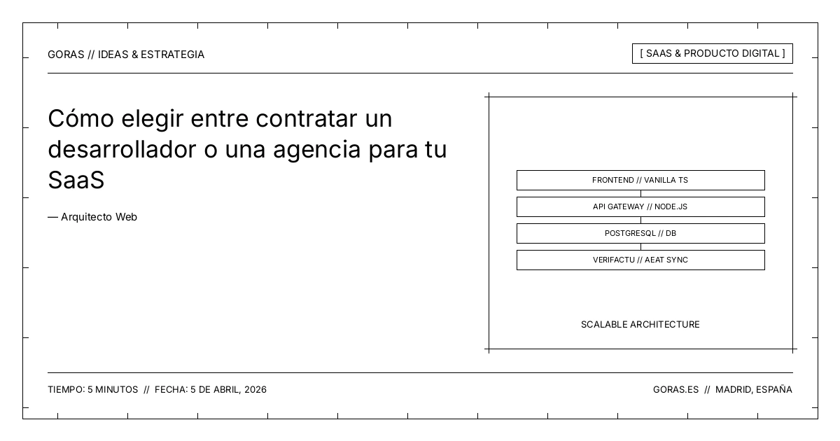 Desarrollador directo frente a agencia para crear un SaaS
