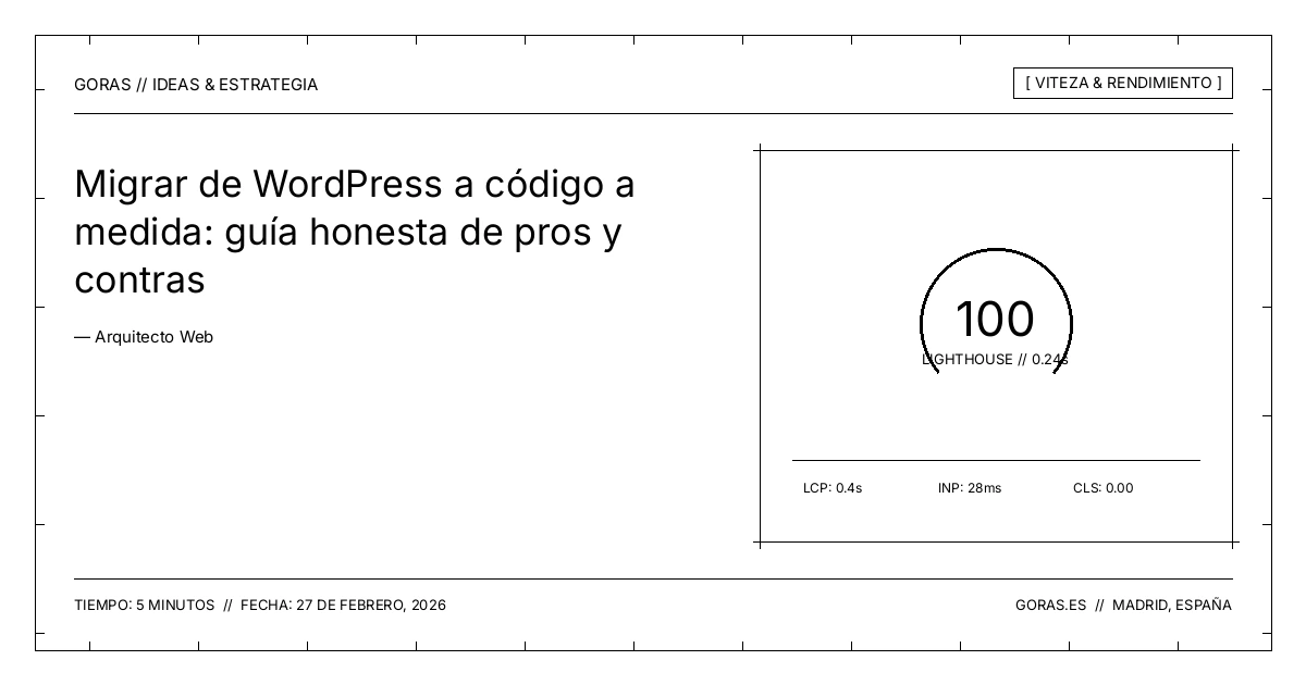 Migración de WordPress a código a medida