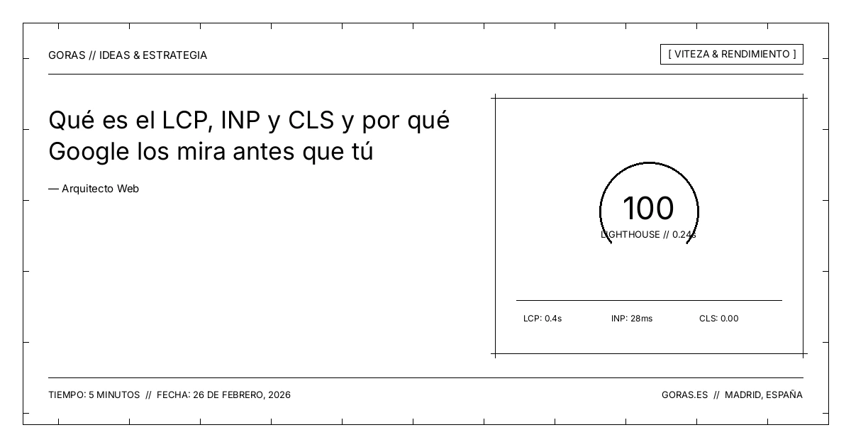 Métricas LCP INP CLS explicadas