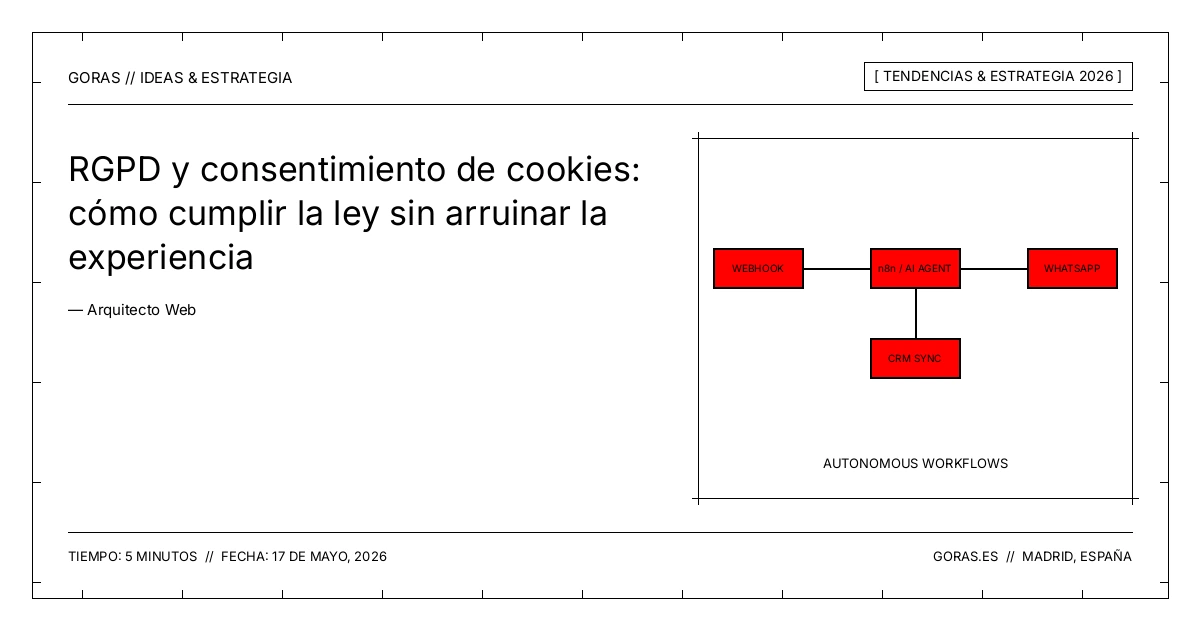 Consentimiento de cookies y RGPD sin arruinar la experiencia
